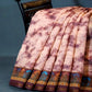 Shades of Light Peach And Onion Colour Shibori Print Semi Chanderi Saree By Gayathri Reddy Designer Studio | Swadesiicart