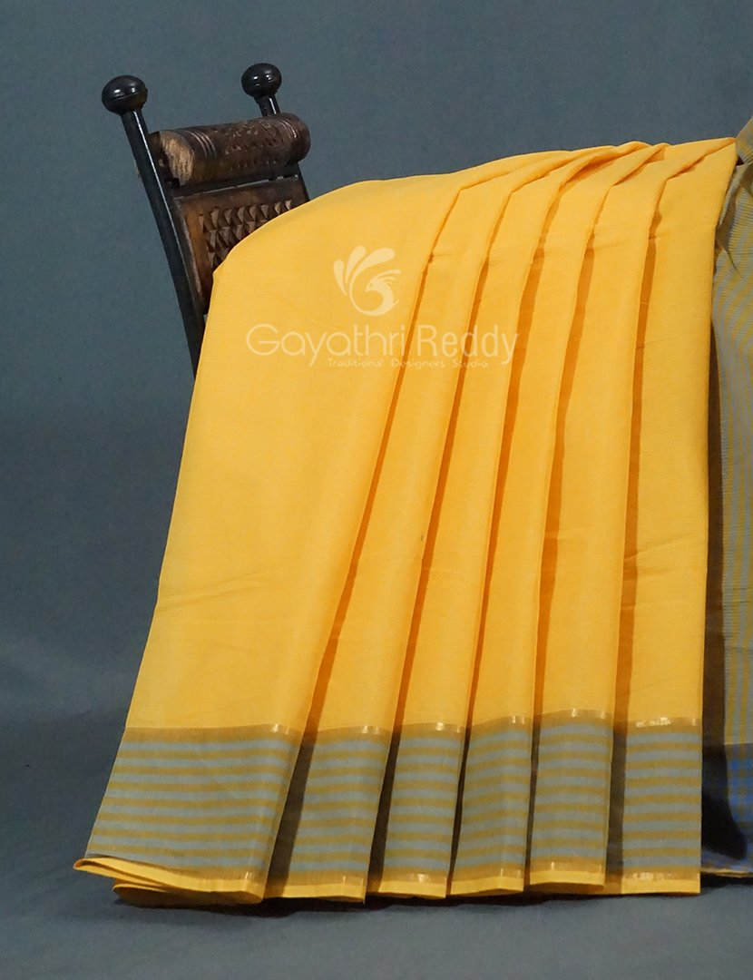 Dual Shades of Yellow Pure Mangalgiri Cotton By Gayathri Reddy Designer Studio | Swadesiicart