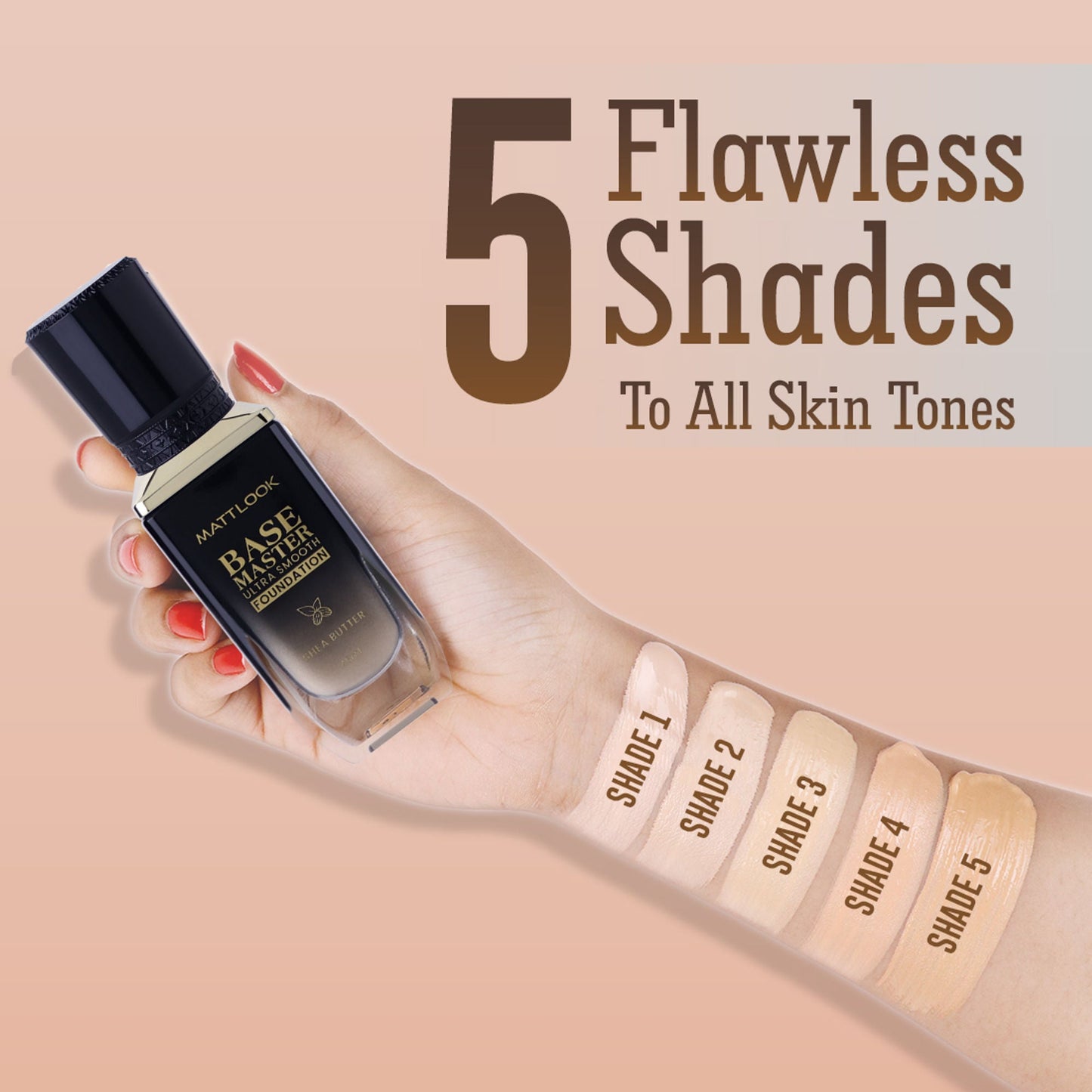 Matt Look Base Master Ultra Smooth Foundation - Beige - Swadesiicart