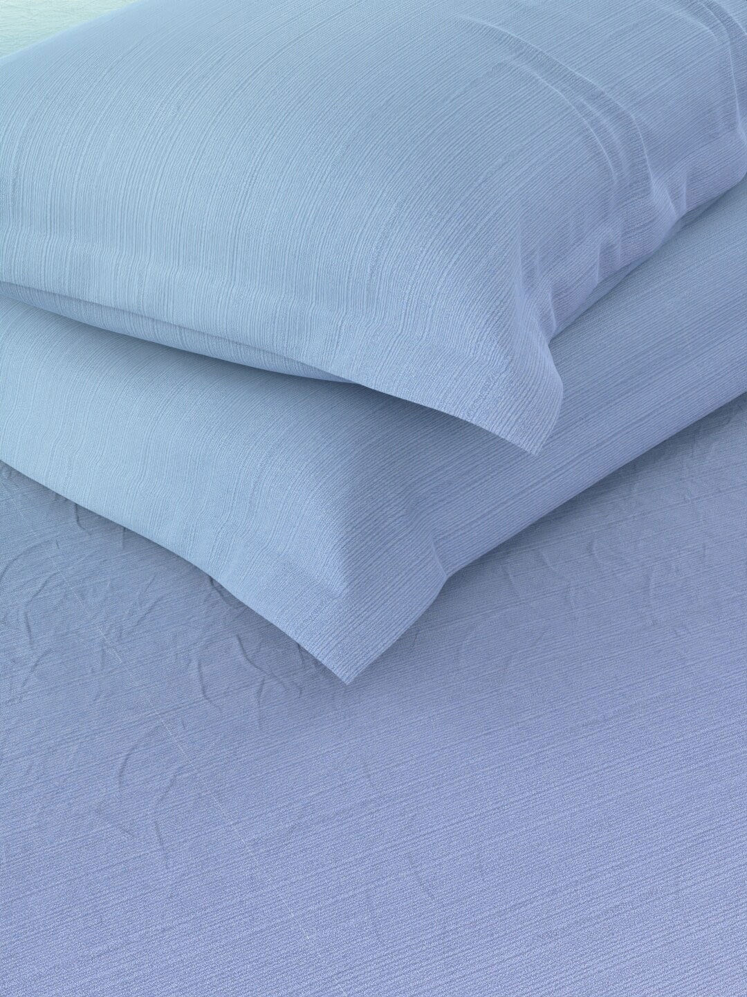 Nautica Bradford Green & Blue 160 TC Pure Cotton King Bedsheet & 2 Pillow Covers - Swadesiicart