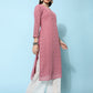 Kalini Ethnic Motifs Embroidered Chikankari Georgette Kurta | Swadesiicart