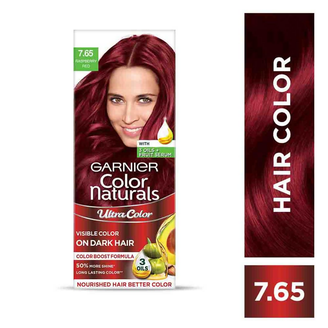 Garnier Color Naturals Ultra Hair Color - 7.65 Raspberry Red - Swadesiicart
