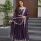 Lorenvalley Fashion Wine Diamond Silk with Embroidery Threads & Sequins Work Anarkali Gown with Dupatta | Swadesiicart