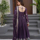 Lorenvalley Fashion Wine Diamond Silk with Embroidery Threads & Sequins Work Anarkali Gown with Dupatta | Swadesiicart