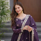 Lorenvalley Fashion Wine Diamond Silk with Embroidery Threads & Sequins Work Anarkali Gown with Dupatta | Swadesiicart