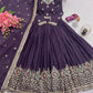 Lorenvalley Fashion Wine Diamond Silk with Embroidery Threads & Sequins Work Anarkali Gown with Dupatta | Swadesiicart