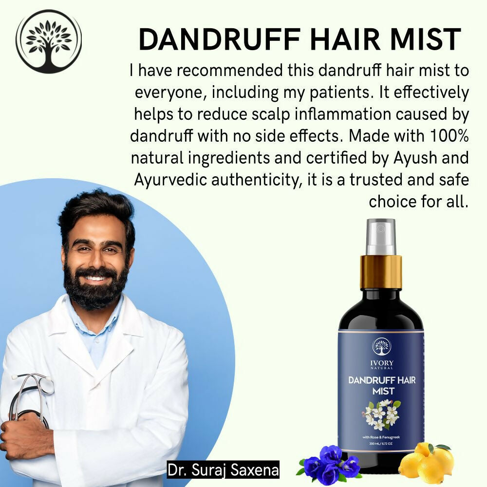 Ivory Natural Dandruff Hair Mist For Flake-Free Confidence And Silky Smooth Hair | Swadesiicart