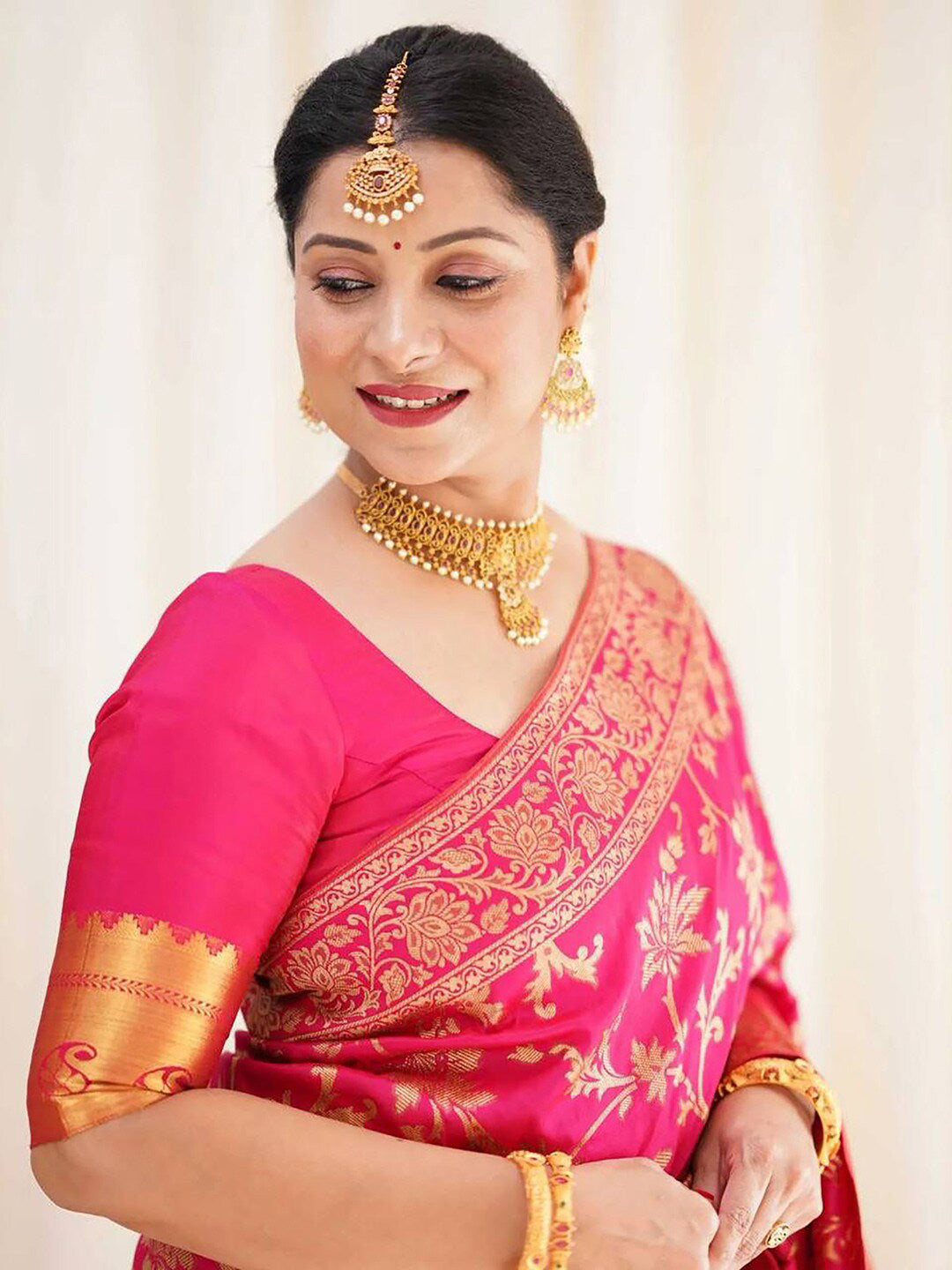Kalini Floral Woven Design Banarasi Saree | Swadesiicart