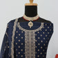 Anaita Navy Blue Dola Jacquard Silk Sequin Embroidered Salwar Suit