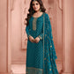 Anaita Turquoise Dola Jacquard Silk Sequin Embroidered Salwar Suit