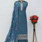 Anaita Turquoise Dola Jacquard Silk Sequin Embroidered Salwar Suit