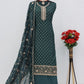 Anaita Dark Green Dola Jacquard Silk Sequin Embroidered Salwar Suit