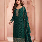 Anaita Dark Green Dola Jacquard Silk Sequin Embroidered Salwar Suit