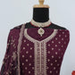 Anaita Purple Dola Jacquard Silk Sequin Embroidered Salwar Suit