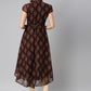 Souchii Women Brown & Red Floral Printed Block Print Kurta - Swadesiicart
