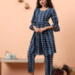 Yufta Blue Cotton Maternity Kurta Pant Set