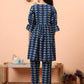 Yufta Blue Cotton Maternity Kurta Pant Set