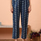 Yufta Blue Cotton Maternity Kurta Pant Set