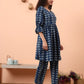 Yufta Blue Cotton Maternity Kurta Pant Set