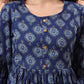 Yufta Blue Cotton Maternity A-Line Kurta Pant Set