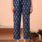 Yufta Blue Cotton Maternity A-Line Kurta Pant Set