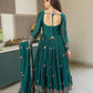 Lorenvalley Fashion Rama Noha Crush Silk with Embroidery Threads & Sequins Work Anarkali Sharara with Dupatta | Swadesiicart