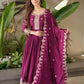 Lorenvalley Fashion Purple Noha Crush Silk with Embroidery Threads & Sequins Work Anarkali Gown with Dupatta | Swadesiicart