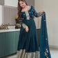 Lorenvalley Fashion Rama Noha Crush Silk with Embroidery Threads & Sequins Work Anarkali Gown with Dupatta | Swadesiicart