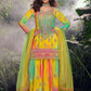Anaita Yellow Chinon Stitched Suit with Embroidery & Sequence Work