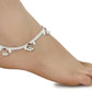 AanyaCentric Gold-Polished Mangalsutra Pendant Earring Set & Silver Plated Anklet
