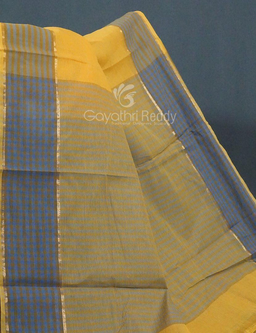Dual Shades of Yellow Pure Mangalgiri Cotton By Gayathri Reddy Designer Studio | Swadesiicart