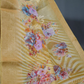 Shades of Light Khaki With Floral Print Semi Chanderi Saree By Gayathri Reddy Designer Studio | Swadesiicart