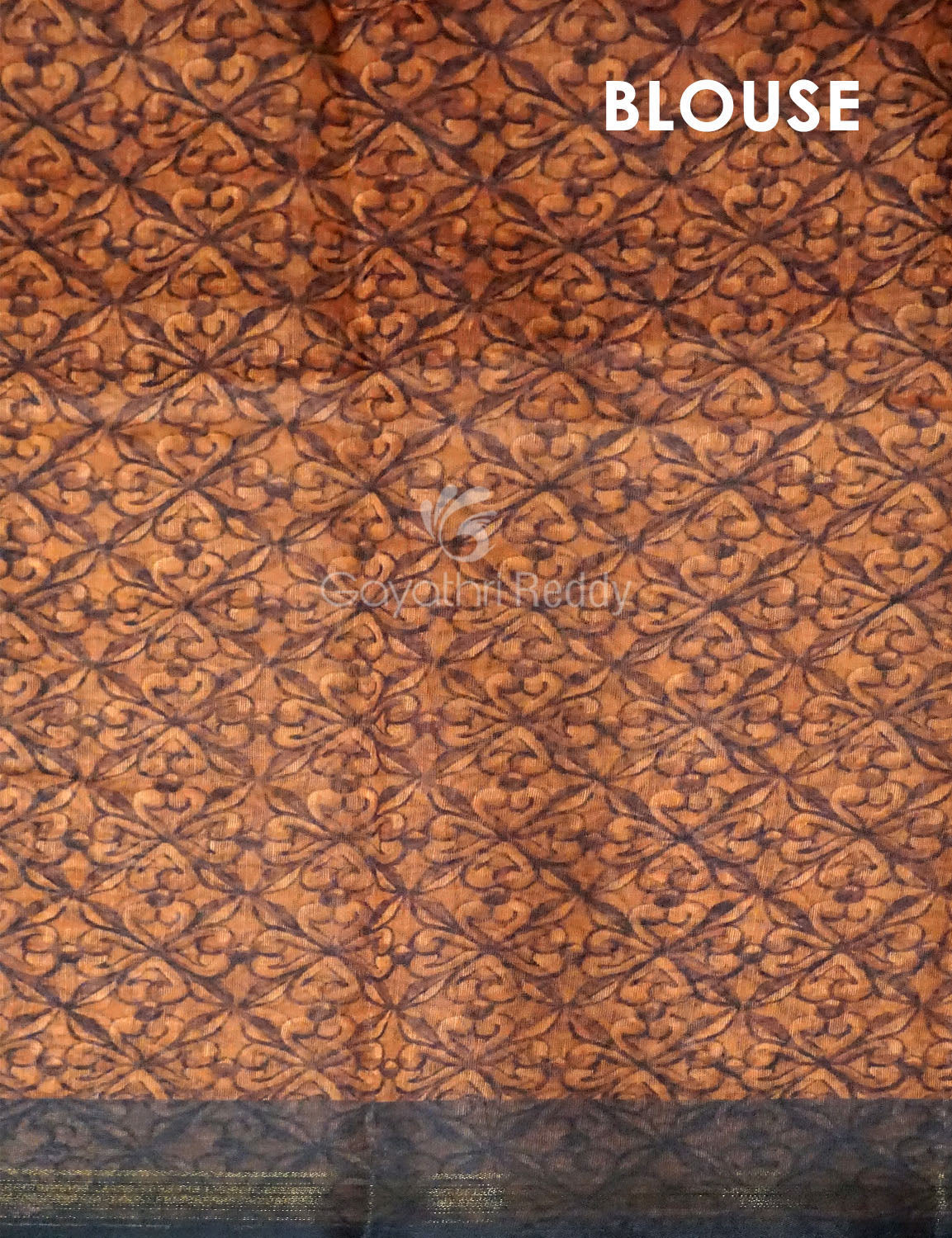 Orange Colour With Print Design Semi Chanderi Saree By Gayathri Reddy Designer Studio | Swadesiicart