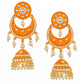 Shoshaa Orange Dome Shaped Jhumkas Earrings | Swadesiicart