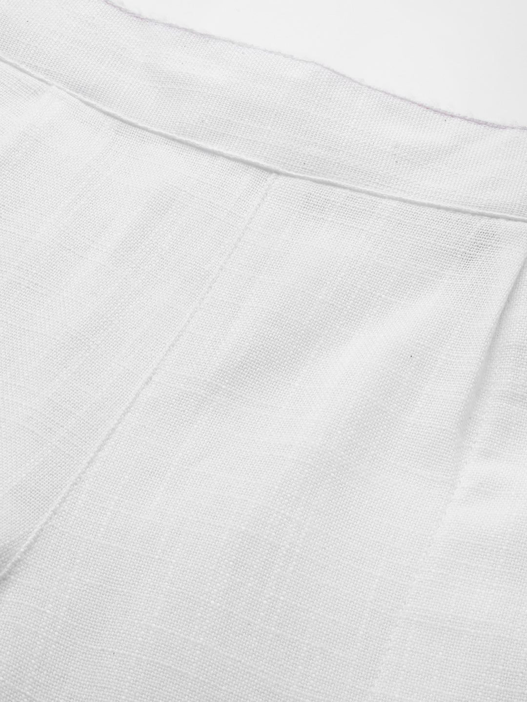 Jaipur Kurti Women White Regular Cropped Trousers | Swadesiicart