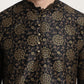 Sojanya Men Black & Brown Ethnic Motifs Printed Kurta | Swadesiicart