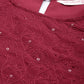 All About You Women Maroon Ethnic Motifs Embroidered Chikankari Kurta with Palazzos | Swadesiicart