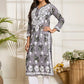 HOUSE OF KARI Floral Embroidered Chikankari Cotton Straight Kurta | Swadesiicart