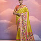 Vishnu Weaves Women's Yellow Paithani Silk Zari Woven Saree with Blouse - Swadesiicart