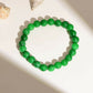 Green Jade Elastic Bracelet - Ruby Raang | Swadesiicart