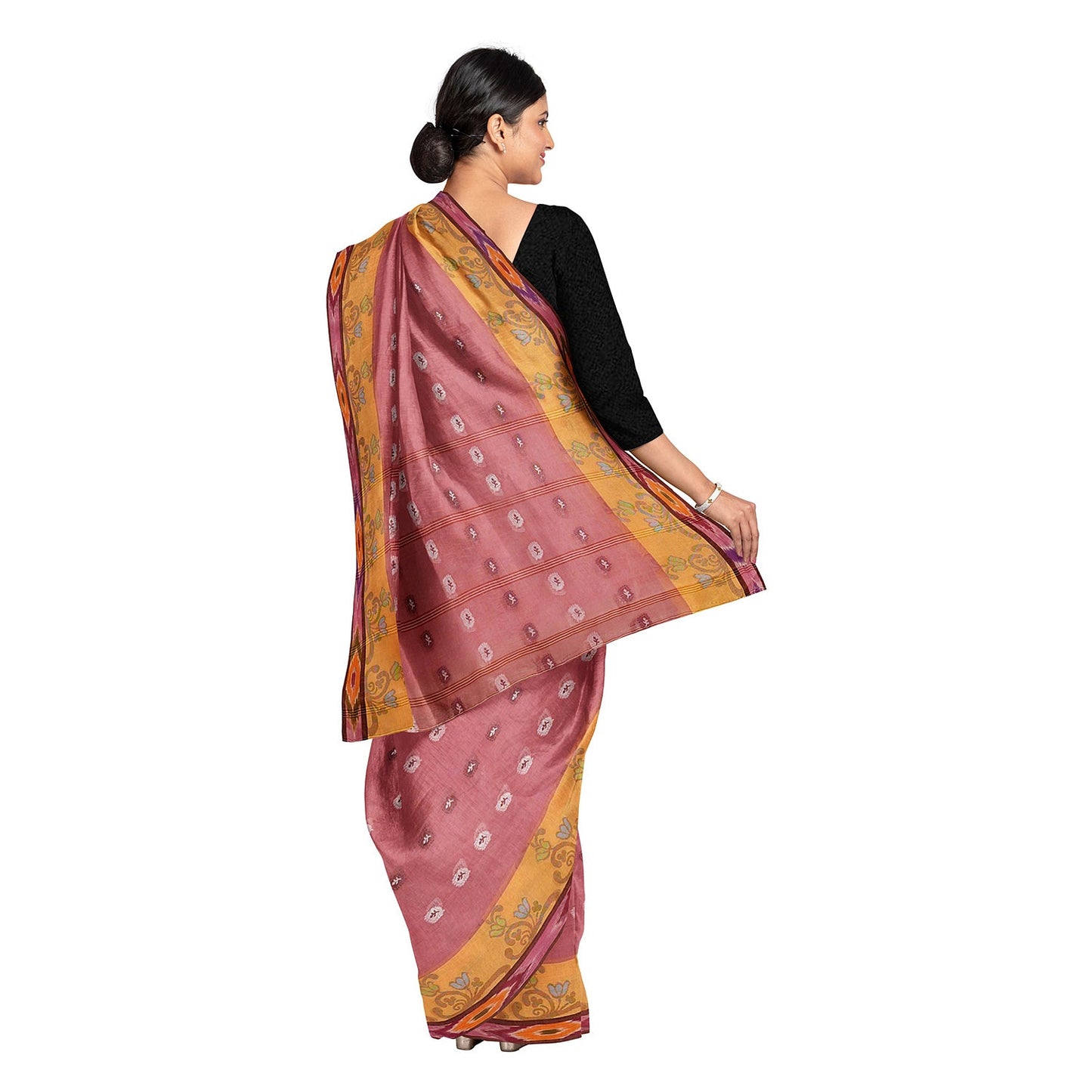 Exclusive Collection 100% Pure Cotton Mauve Tant Saree With Hand Weaving Work - Swadesiicart