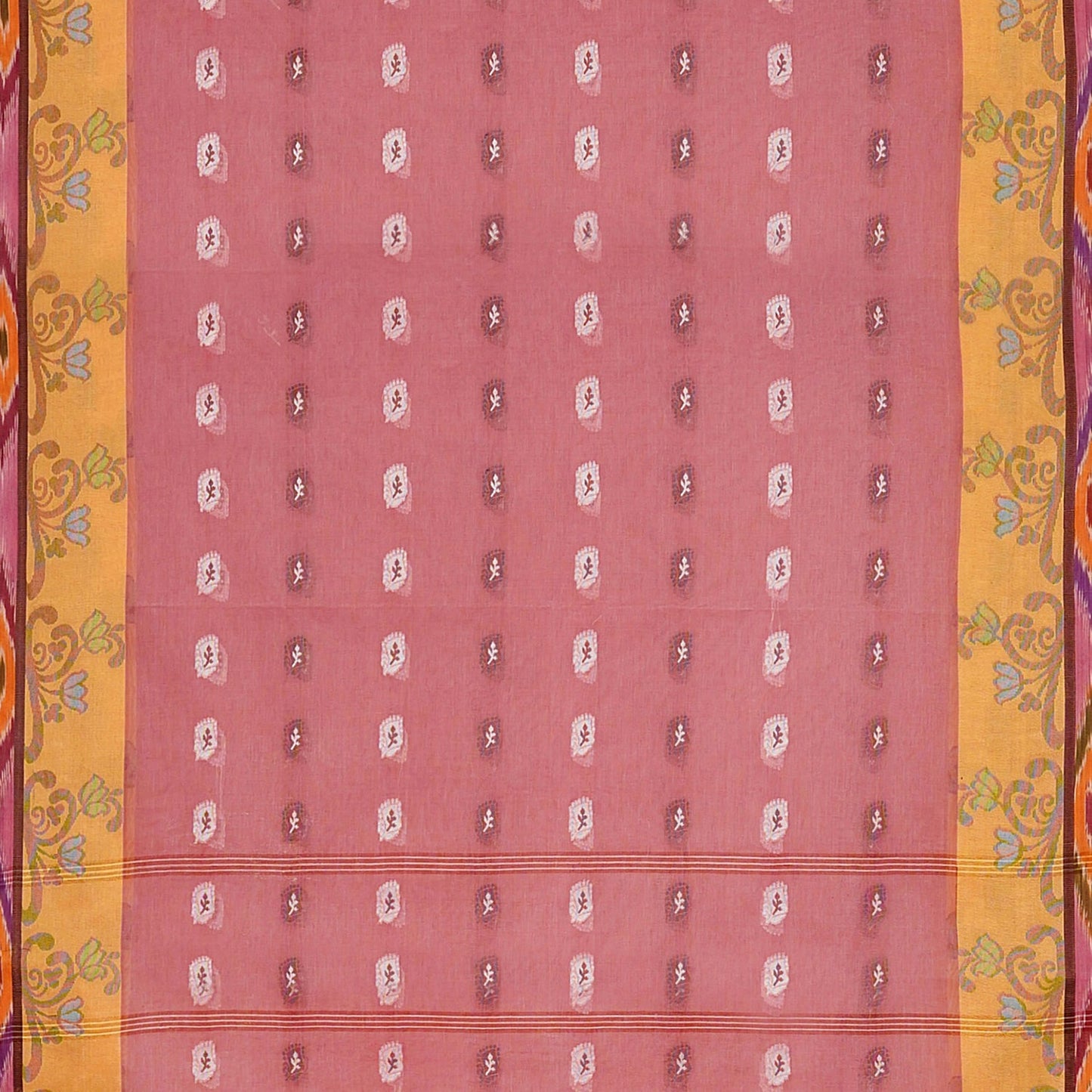 Exclusive Collection 100% Pure Cotton Mauve Tant Saree With Hand Weaving Work - Swadesiicart