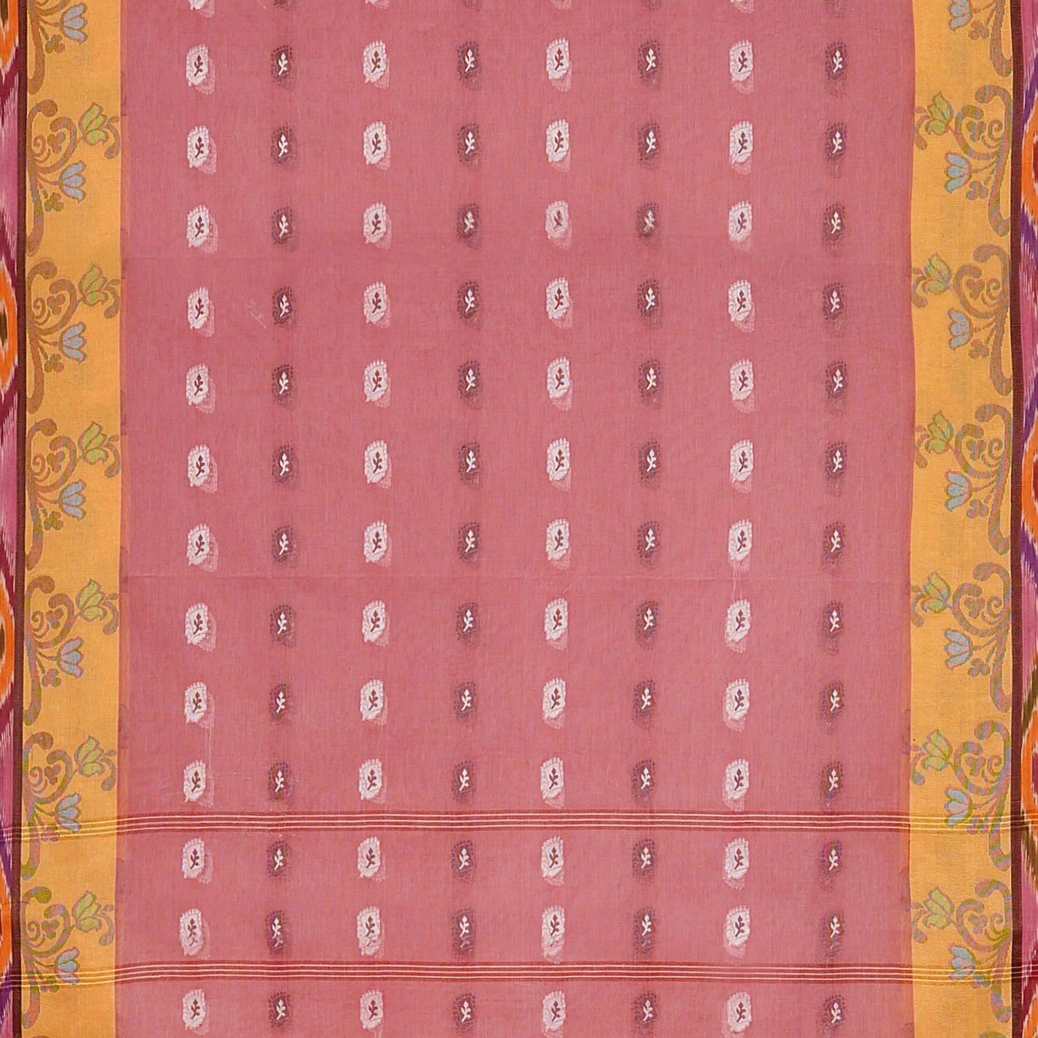 Exclusive Collection 100% Pure Cotton Mauve Tant Saree With Hand Weaving Work - Swadesiicart