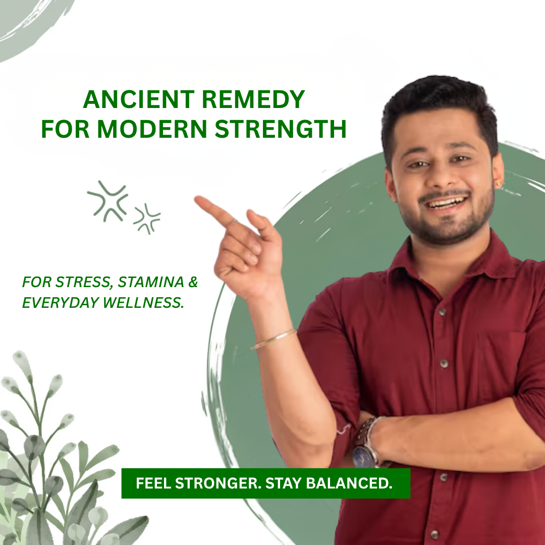Ayush Herbs Ashwagandha DS | Stress Relief, Energy & Stamina Support (60 Capsules)