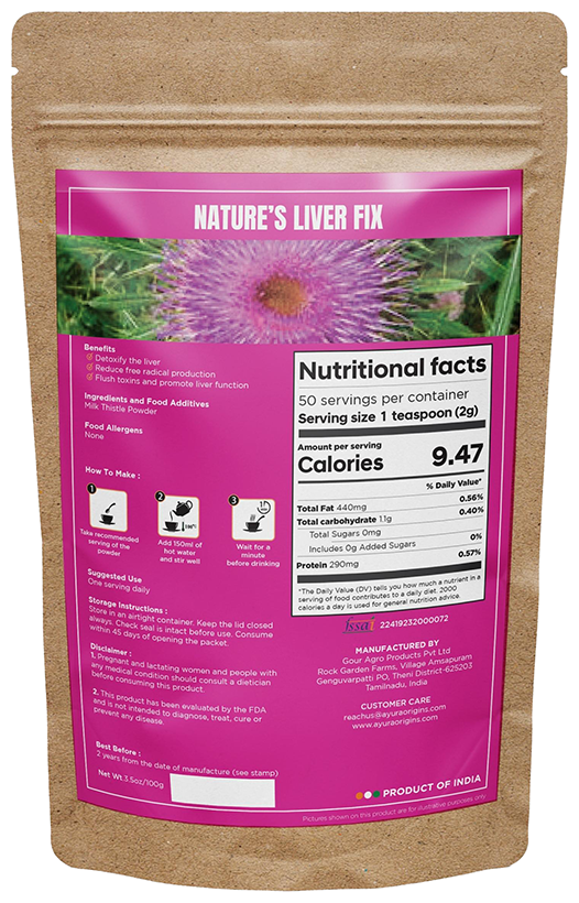 Ayura Origins Nature's Liver Fix Powder - Swadesiicart