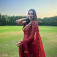 Vamsee Aaisa Maroon Organza Saree - Swadesiicart
