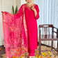 The52 Women's Beautiful Viscose Embroidery work Straight Kurta with Pant and Dupatta Set - Swadesiicart