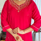 The52 Women's Beautiful Viscose Embroidery work Straight Kurta with Pant and Dupatta Set - Swadesiicart