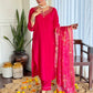 The52 Women's Beautiful Viscose Embroidery work Straight Kurta with Pant and Dupatta Set - Swadesiicart