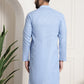 Sojanya Men Blue Dobby Self-Checked Straight Kurta | Swadesiicart